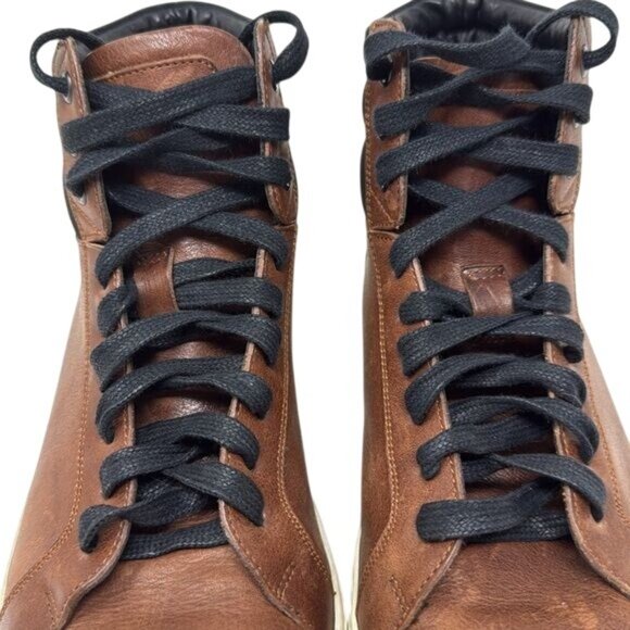 FRYE Wythe Leather High-Top Sneakers, men’s 8M, cognac color - Picture 9 of 14
